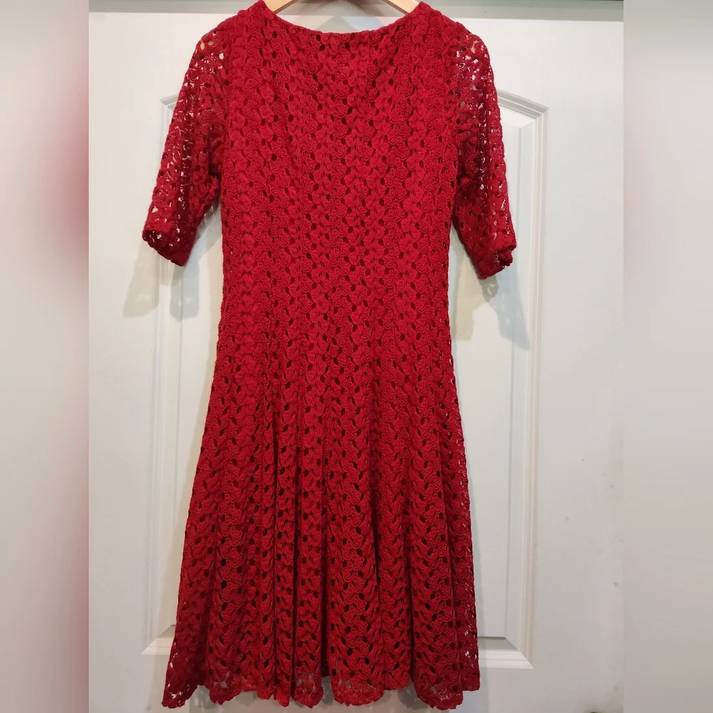 Rabbit Rabbit Rabbit Red Crochet Midi Dress - Picture 7 of 11